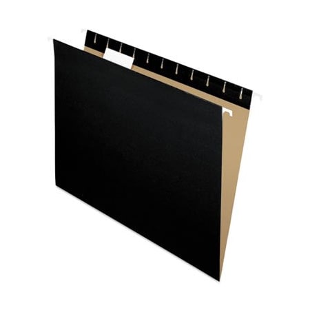 Tops Business Forms Pendaflex, COLORED HANGING FOLDERS, LETTER SIZE, 1/5-CUT TAB, BLACK, 25PK 81605